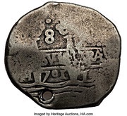 8 Reales Type II Counter-mark, Guatemala, 1839 reverse image