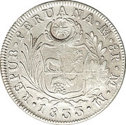 8 Reales Type IV Counterstamp, Guatemala, 1841 reverse image