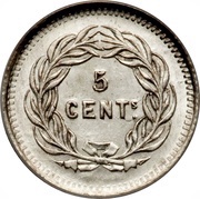 5 Centavos, Guatemala, 1881 reverse image