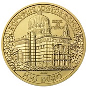 100 Euros St.Leopold's Church at Steinhof obverse image