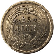 25 Centavos, Guatemala, 1882 reverse image