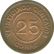 25 Centavos Provisional Coinage reverse image