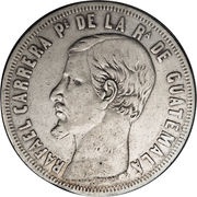 1 Peso Rafael Carrera obverse image