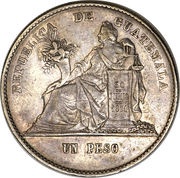 1 Peso, Guatemala, 1872-1873 reverse image