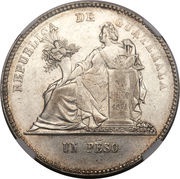 1 Peso, Guatemala, 1878-1879 reverse image