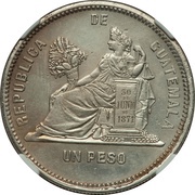 1 Peso, Guatemala, 1879-1889 reverse image
