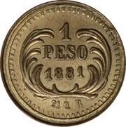 1 Peso Pattern strike reverse image