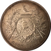 1 Peso Counter-stamped coinage obverse image