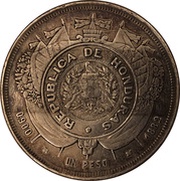 1 Peso Counterstamped coinage obverse image