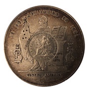 1 Peso Counterstamped coinage obverse image