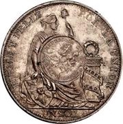 1 Peso Counterstamped coinage, Guatemala, 1894 reverse image