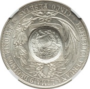 1 Peso Counterstamped coinage obverse image