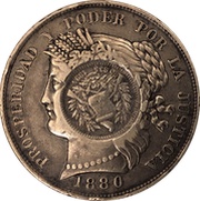 1 Peso Counterstamped coinage obverse image