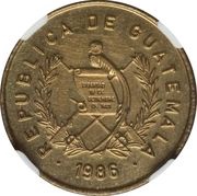 1 Centavo Obverse Mule, Guatemala, 1986 reverse image