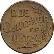 2 Centavos, Guatemala, 1943-1944 reverse image