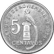 5 Centavos, Guatemala, 1925-1949 reverse image