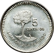 5 Centavos, Guatemala, 1949 reverse image