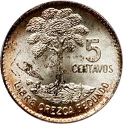 5 Centavos, Guatemala, 1960-1964 reverse image