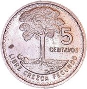 5 Centavos, Guatemala, 1971-1977 reverse image