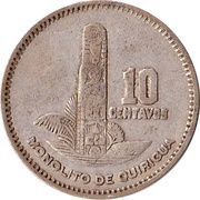 10 Centavos, Guatemala, 1949-1959 reverse image
