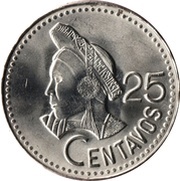 25 Centavos, Guatemala, 1977-2000 reverse image
