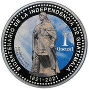 1 Quetzal Independence, Guatemala, 2021 reverse image