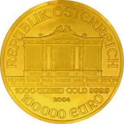 100 000 Euros Vienna Philharmonic obverse image