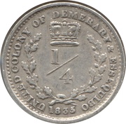 ¼ Guilder - William IV reverse image