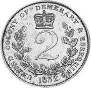 2 Guilder - William IV, Guyana, 1832 reverse image