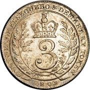 3 Guilder - George III, Guyana, 1809 reverse image