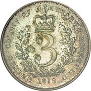 3 Guilder - George III, Guyana, 1816 reverse image
