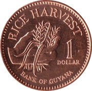 1 Dollar, Guyana, 1996-2015 reverse image