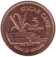 5 Dollars, Guyana, 1996-2019 reverse image