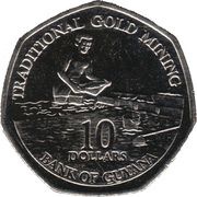 10 Dollars, Guyana, 1996-2018 reverse image