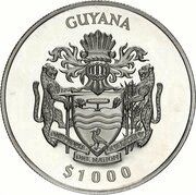 1000 Dollars 40th Anniversary Central Bank; Silver Proof issue obverse image