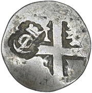 ½ Escalin Santo Domingo; countermarked obverse image