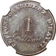 1 Centime Western Republic; Essai reverse image
