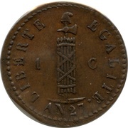 1 Centime reverse image