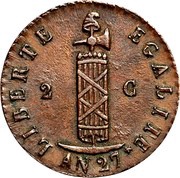 2 Centimes reverse image