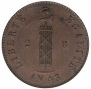 2 Centimes reverse image
