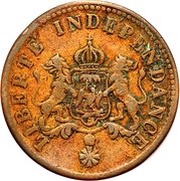 2 Centimes, Haiti, 1850 reverse image