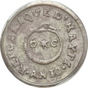 6 Centimes Western Republic obverse image