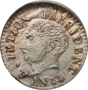 12 Centimes Western Republic; small bust reverse image