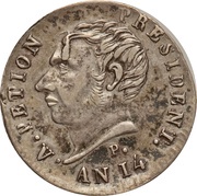 25 Centimes Western Republic, Haiti, 1817 reverse image