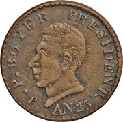 25 Centimes, Haiti, 1828 reverse image