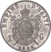 1 Gourde - Faustin I Essai, Haiti, 1854 reverse image