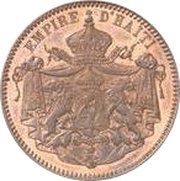 5 Gourdes - Faustin I Essai; small bust, Haiti, 1854 reverse image