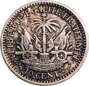 10 Centimes, Haiti, 1881-1894 reverse image