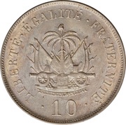 10 Centimes, Haiti, 1906 reverse image