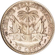 20 Centimes, Haiti, 1881-1895 reverse image